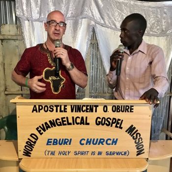 David preaching in Eburi With Apostle Vincent Obure interpreting
