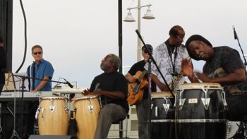 ..Venice Wave Festival Steve Correll - Keyboard, Stefan Taylor - Conga Drums, Joe Gaeta - Guitar, Jack Fulks - Sax, Steven McGill appears to be playing his Conga Drums , but is actually playing Bongo
