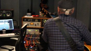 Checking Sound Guitarist Joe Gaeta in the Music Lab 4/1/2017.
