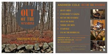 "Out Of The Sunshine" front and back Our 1st album - released Fall 2014.
