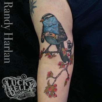 Bird Gentleman Tattoo by Randy Harlan at Lucky Bella Tattoos in North Little Rock, AR
