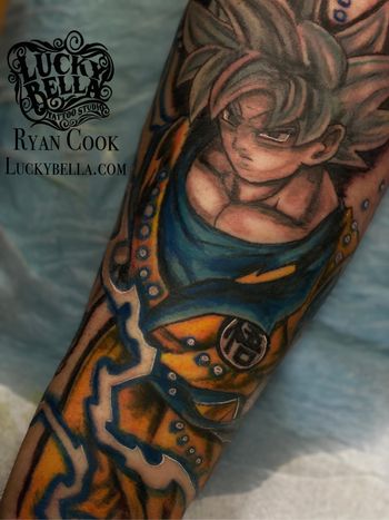 Dragon Ball Z Tattoo by Ryan Cook at Lucky Bella Tattoos in North Little Rock, Arkansas
