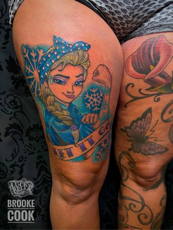 Elsa Tattoo by Brooke Cook at Lucky Bella Tattoos in North Little Rock, AR
