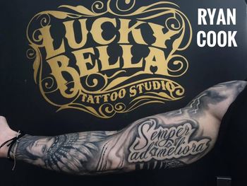 Healed Sleeve Picturesby Ryan Cook at Lucky Bella Tattoos in North Little Rock, Arkansas
