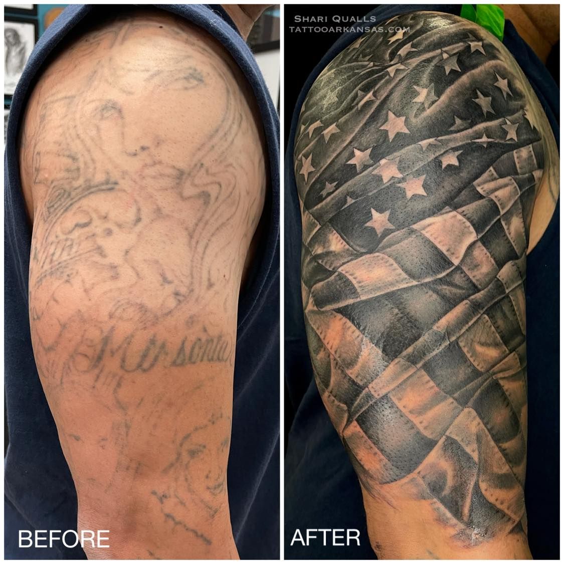 half sleeve tattoos american flag