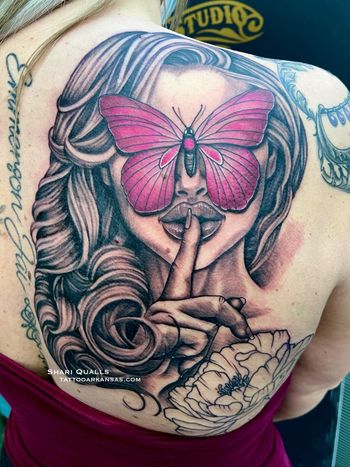 Butterfly Girl by Shari Qualls at Lucky Bella Tattoos in North Little Rock, AR
