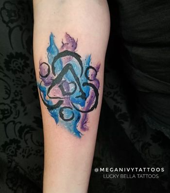 Coheed and Cambria Watercolor Tattoo by Megan Ivy at Lucky Bella Tattoos in North Little Rock, AR
