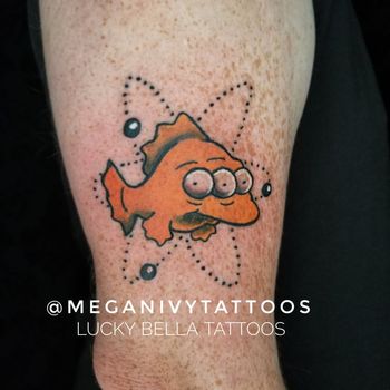 Blinky the Fish Tattoo by Megan Ivy at Lucky Bella Tattoos in North Little Rock, AR
