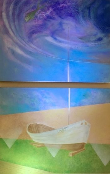 "The Boat"s dream" diptych Acrylic on Canvas 40" x 61"
