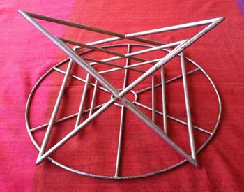 The 3D Sri YANTRA with 6 triangles was originally designed as part of the ceiling of a 3D Mandala Designs for Enlightenment © Carmela Tal Baron Soon to be 3D printed by ShapeWays (custom made to order )
