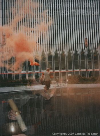 Once upon a time at the WTC Double exposure Photo: Carmela Tal Baron 1991 NYC
