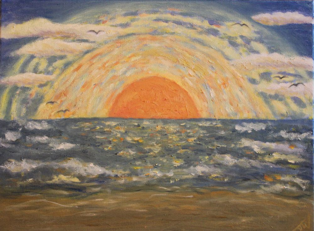 "Setting Sun" - oil painting by Jeannie Willets