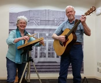 Everett WA Library 2015 Grateful to Pacific Northwest Folklore Society for wonderful library gigs in Everett..

