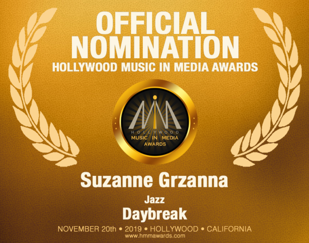 Suzanne Grzanna was nomiated for the 2019 Hollywood Music and Media Awards