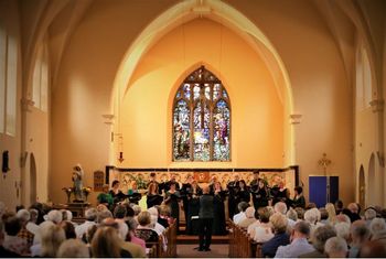 St Thérèse 2 Donal McCrisken conducts our concert in St Thérèse of Lisieux Church, Belfast, on 2/6/18. Photo by Vincent McLaughlin

