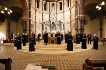 Augmented choir (including former members) during Donal McCrisken's farewell concert. Photograph - Vincent McLaughlin
