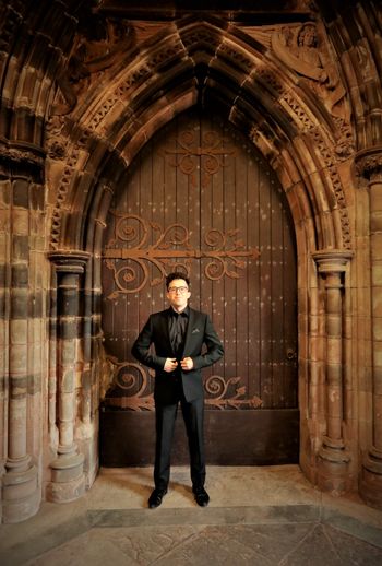 Matthew Quinn prepares to conduct Cappella Caeciliana at the Cathedrals of Sound concert in Carlisle Memorial Church on 19/6/22. Photograph by Vincent McLaughlin
