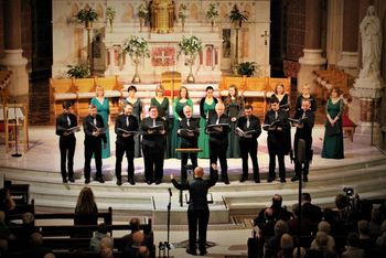 Clonard 5 CD launch concert at Clonard: The men of Cappella Caeciliana, conducted by Donal McCrisken, perform "Lead Kindly Light". Photo by Vincent McLaughlin
