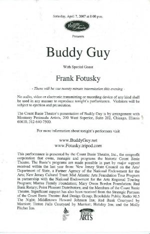 Guy_Fotusky_Front-page-001 Count Basie Theater/Buddy Guy Playbill - Opening for Buddy Guy 2007
