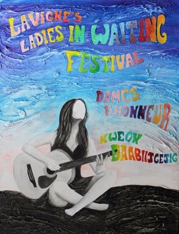 Lavigne's Ladies in Waiting Music Festival Artwork #1 “Chanelle Albert has created this amazing logo for Lavigne's Festival this summer. Not only is she an amazing singer songwriter, but she is an amazing visual artist. #livelovelaughinLavigne” Guy Fortier *March 21, 2016
