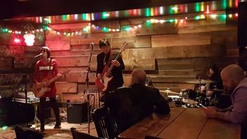 Photo #1 Elijah & the Backburners @ THE RED FANG TAVERN* December 29th, 2018 - Sudbury, Ontario (Chanelle Albert, Elijah Manitowabi, Andrew G)
