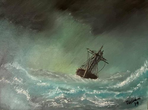 Rough Seas Ahead - oil on canvas, by Tim Glenn