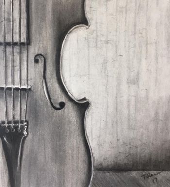 Violin. Graphite on paper.

