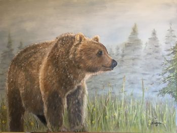 Bear in Spring. Oil on canvas.

