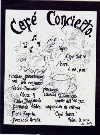 Poster Original de Café Teatro 6 artistas por 50 centavos de dólar. 1979
