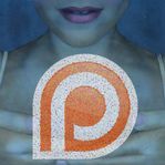 A painted image of Stephanie Forryan holding the Patreon logo