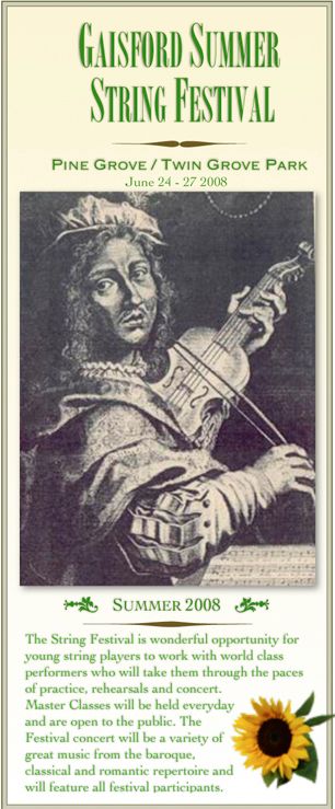 Cellist, Daniel Gaisford Festival Brochure
