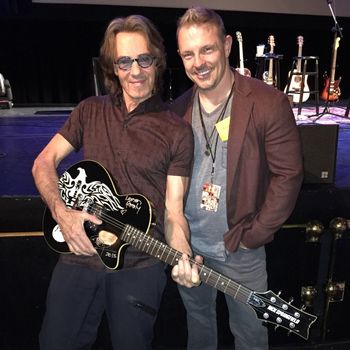 With Rick Springfield at the sound check before his show at the Lincoln Theatre in Washington, D.C. "This guy is one of the most underrated songwriters of my generation.  He's a master of great pop hooks and one of the most down to earth celebrities that you will ever meet!"
