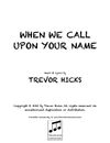 When We Call Upon Your Name