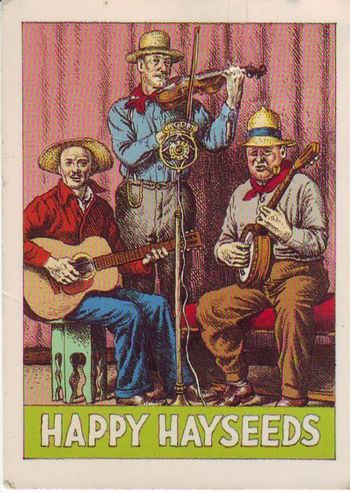 "The Happy Hayseeds" (from world renowned cartoonist Robert Crumbs "the pioneers of country music) My great grandfather Fred Laam on banjo, Great uncle Ivan on fiddle. They were one of the first acts to record for RCA Victrola.
