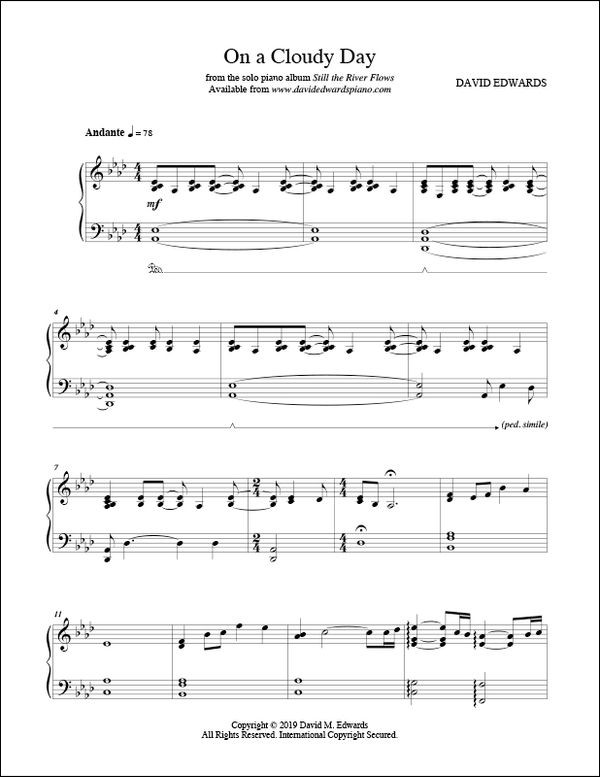 On a Cloudy Day - Sheet Music