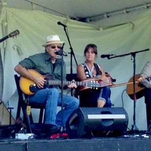 On the workshop stage at the Kingsville Folk Music Festival with Ray Bonneville
