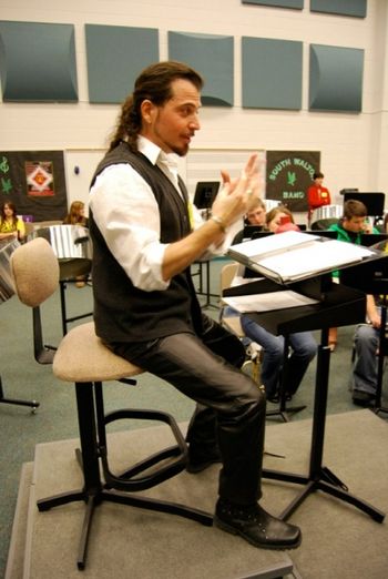 Discussing music at South Walton High School, Florida
