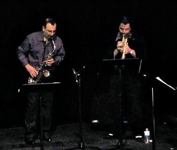 with Saxophonist Diego Gonzalez closing a tango  concert at REDCAT in the Walt Disney Concert Hall,
