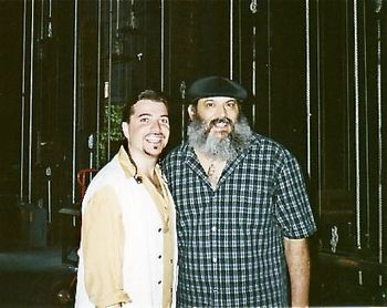 Martín and Poncho Sanchez before the show at the Startlight Bowl during the summer of 2002 Los Angeles, CA
