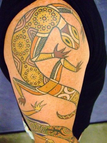 Aboriginal style Goanna tattoo
