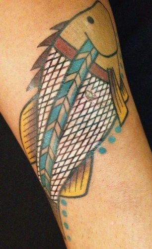 Aboriginal style Barramundi tattoo
