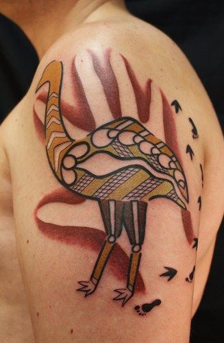 Bidjara Emu tattoo, Central Queensland
