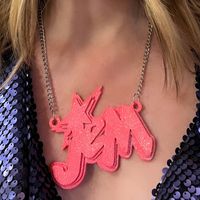 OUTRAGEOUS PINK SPARKLY- JEM chunky necklace! 