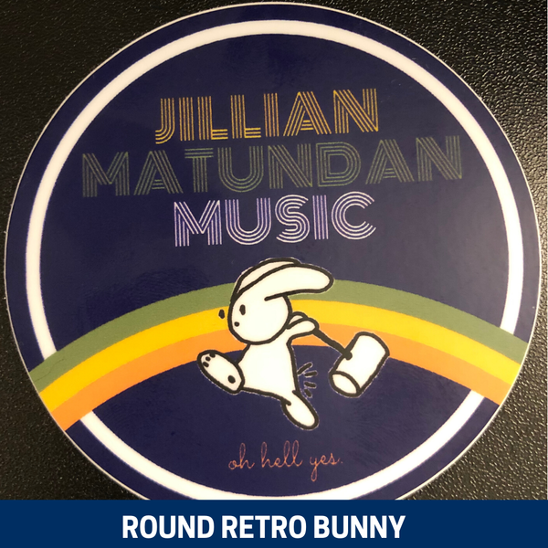 Round Retro Bunny Sticker