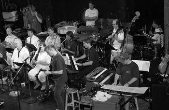 the Bogus Pomp Low Budget Orchestra in a concert at the Tampa Theatre
