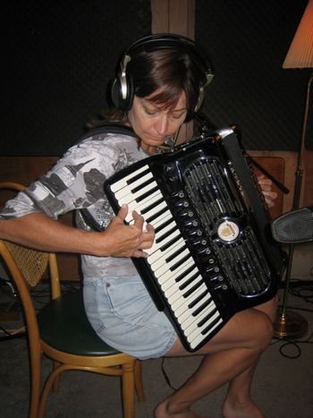 Kathy in the recording studio
