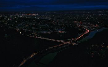Bristol night drone shot
