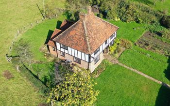 Drone photo of country cottage
