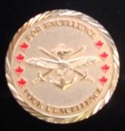 "Coin of Excellence" presented to Dennis by General Walt Natynczyk, Chief of the Defence Staff
