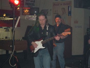 Sitting in with the Jeff Lasley Trio at Mulligans in Marinette,WI-Paul Exworthy on bass Check out my Dimarzio Yngwie Malmsteen guitar strap,or don't -the choice is yours.
